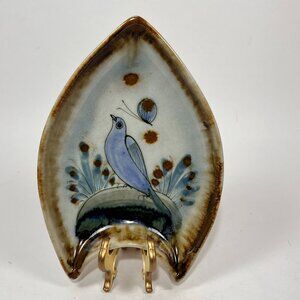 Ken Edwards Bird Tonala Stoneware Pottery Catch All Trinket Dish Folk Art Mexico